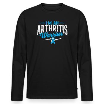 I'm An Arthritis Warrior Joint Pain Pride - Men's Premium Organic Long Sleeve Shirt - black - Front - Nico (187cm)