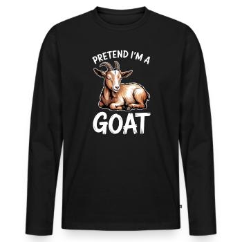 Ziegen Sprüche Ziege Lustiges Ziegen Geschenk - Männer Premium Bio Langarmshirt - Schwarz - Vorne - Nico (187cm)