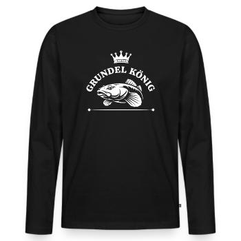 Grundel König - Männer Premium Bio Langarmshirt - Schwarz - Vorne - Nico (187cm)