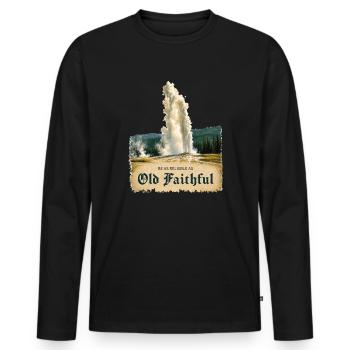 Old Faithful @ Yellowstone - Fiable comme jamais - T-shirt manches longues Premium bio Homme - noir - Devant - Nico (187cm)
