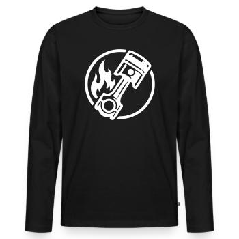 Symbole d’accord - T-shirt manches longues Premium bio Homme - noir - Devant - Nico (187cm)