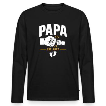Daddy Fist and Baby Est. 2027 - Men's Premium Organic Long Sleeve Shirt - black - Front - Nico (187cm)