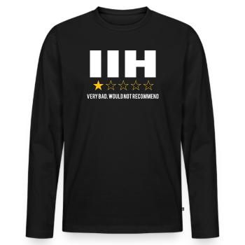 IIH Very Bad Idiopathic Hypertension Warrior - Men's Premium Organic Long Sleeve Shirt - black - Front - Nico (187cm)