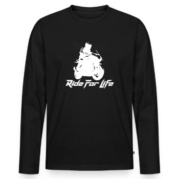 Ride For Life Motorcycle Adventure - Men's Premium Organic Long Sleeve Shirt - black - Front - Nico (187cm)