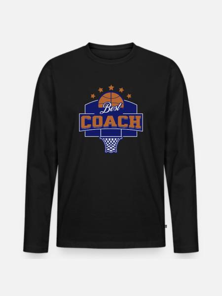 Beste Basketballtrainer-Sportarten - Männer Premium Bio Langarmshirt - Schwarz