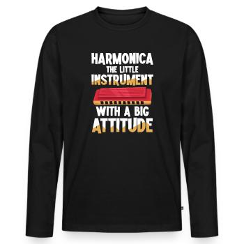 harmonica the small instrument with a large - Men's Premium Organic Long Sleeve Shirt - black - Front - Nico (187cm)