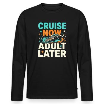 Cruising Granny, Grandma On Deck, - Men's Premium Organic Long Sleeve Shirt - black - Front - Nico (187cm)