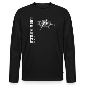 Stade - T-shirt manches longues Premium bio Homme - noir - Devant - Nico (187cm)