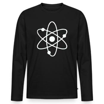 Atom Modell Linienkunst - Männer Premium Bio Langarmshirt - Schwarz - Vorne - Nico (187cm)