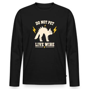Ne le caressez pas : Leadership vivant - T-shirt manches longues Premium bio Homme - noir - Devant - Nico (187cm)