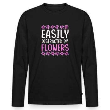 Floristry Florist Florist Bouquet - Men's Premium Organic Long Sleeve Shirt - black - Front - Nico (187cm)