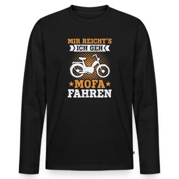 Mofa Moped Roller Mofafahrer Mofaroller - Männer Premium Bio Langarmshirt - Schwarz - Vorne - Nico (187cm)