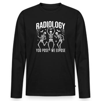 Radiology Skeletons in Dance - Men's Premium Organic Long Sleeve Shirt - black - Front - Nico (187cm)