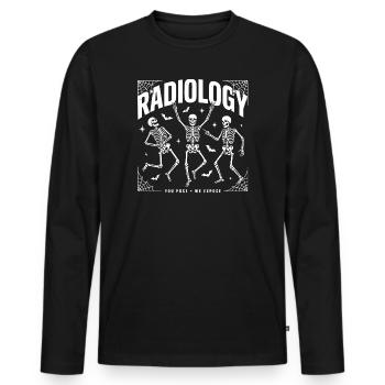 X-ray Skeleton Dance Illustration - Men's Premium Organic Long Sleeve Shirt - black - Front - Nico (187cm)