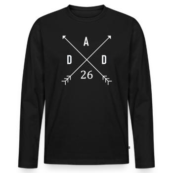 Papa 26 - T-shirt manches longues Premium bio Homme - noir - Devant - Nico (187cm)
