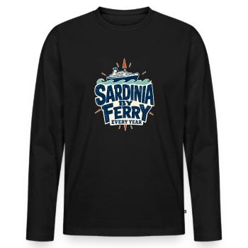 Sardaigne en ferry Chaque année Tradition de voyage Sayi - T-shirt manches longues Premium bio Homme - noir - Devant - Nico (187cm)