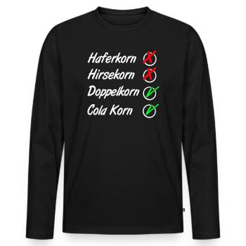 Doppelkorn , Cola Korn , Party - Männer Premium Bio Langarmshirt - Schwarz - Vorne - Nico (187cm)