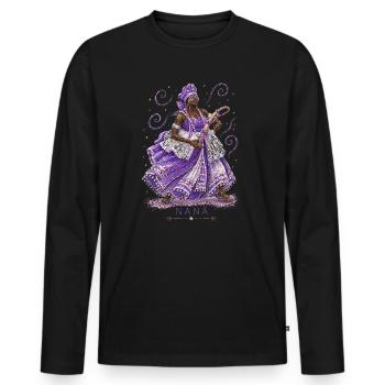 Mémé - T-shirt manches longues Premium bio Homme - noir - Devant - Nico (187cm)