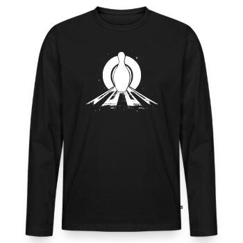 Bowling Pin - Männer Premium Bio Langarmshirt - Schwarz - Vorne - Nico (187cm)