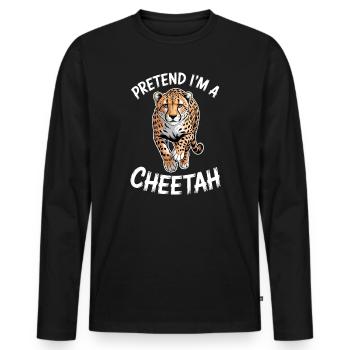 Cheetah Sayings Cheetah Funny Cheetah Gift - Men's Premium Organic Long Sleeve Shirt - black - Front - Nico (187cm)