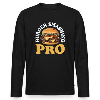 Burger Smasher Pro - T-shirt manches longues Premium bio Homme - noir - Devant - Nico (187cm)