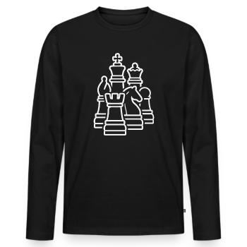 Chess Chess Pieces Chess Players - Men's Premium Organic Long Sleeve Shirt - black - Front - Nico (187cm)