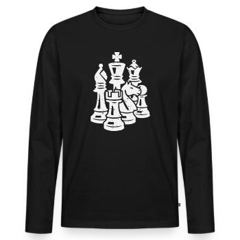 Chess Chess Pieces Chess Players - Men's Premium Organic Long Sleeve Shirt - black - Front - Nico (187cm)