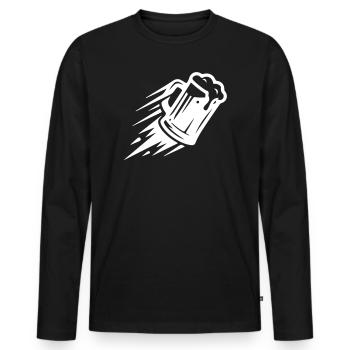 Weizenbier Bierglas Symbol - Männer Premium Bio Langarmshirt - Schwarz - Vorne - Nico (187cm)