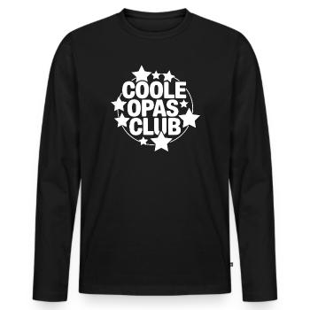 Cool Grandpas Club Logo - Men's Premium Organic Long Sleeve Shirt - black - Front - Nico (187cm)