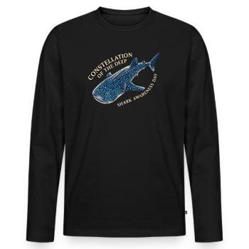 Constellation Of The Deep – Walhai - Männer Premium Bio Langarmshirt - Schwarz - Vorne - Nico (187cm)
