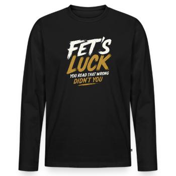 Fait Luck Humour Dire des Drôles D - T-shirt manches longues Premium bio Homme - noir - Devant - Nico (187cm)