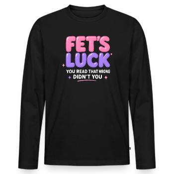 Fait Luck Humour Dire des Drôles D - T-shirt manches longues Premium bio Homme - noir - Devant - Nico (187cm)