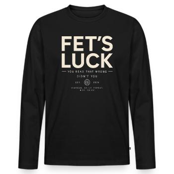 Fait Luck Humour Dire des Drôles D - T-shirt manches longues Premium bio Homme - noir - Devant - Nico (187cm)
