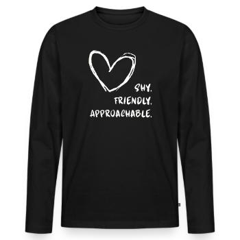 Flirting Introverts Shy Friendly Approachable - Men's Premium Organic Long Sleeve Shirt - black - Front - Nico (187cm)