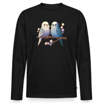 Budgies - Men's Premium Organic Long Sleeve Shirt - black - Front - Nico (187cm)