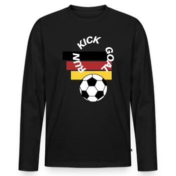 German Football Run Kick Goal - Men's Premium Organic Long Sleeve Shirt - black - Front - Nico (187cm)