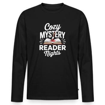 Murder, Crime, Thriller, Books, Readers, Suspense - Men's Premium Organic Long Sleeve Shirt - black - Front - Nico (187cm)