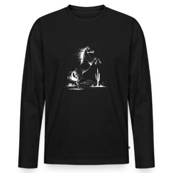 Silhouette du désert - T-shirt manches longues Premium bio Homme - noir - Devant - Nico (187cm)