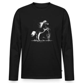 Cercle des étalons du désert - T-shirt manches longues Premium bio Homme - noir - Devant - Nico (187cm)