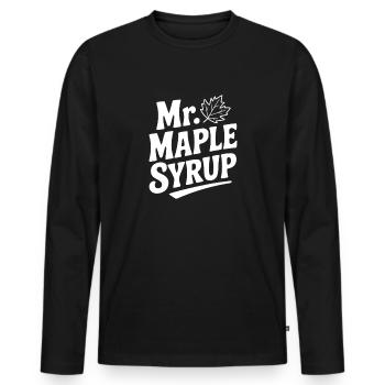 Monsieur Sirop d’érable - T-shirt manches longues Premium bio Homme - noir - Devant - Nico (187cm)