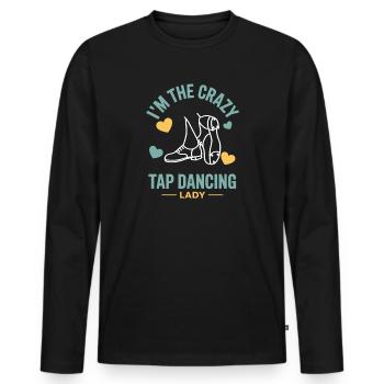 Stepptanz Stepptanzen Stepptänzer Geschenke - Männer Premium Bio Langarmshirt - Schwarz - Vorne - Nico (187cm)