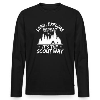 boys scout Scouting Lead Explore Repeat Scout - Men's Premium Organic Long Sleeve Shirt - black - Front - Nico (187cm)