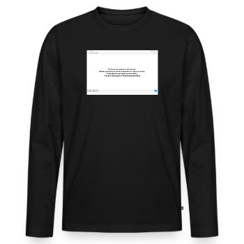 Balance gegen Alterung Zitatdesign - Männer Premium Bio Langarmshirt - Schwarz - Vorne - Nico (187cm)