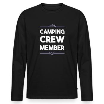 Camping Crew - Männer Premium Bio Langarmshirt - Schwarz - Vorne - Nico (187cm)