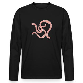 Earthworms Comic Animals - Men's Premium Organic Long Sleeve Shirt - black - Front - Nico (187cm)