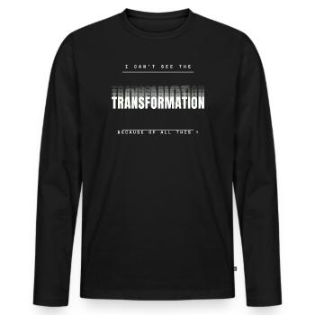 Échec de transformation - T-shirt manches longues Premium bio Homme - noir - Devant - Nico (187cm)