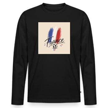 France Football in brushes - Men's Premium Organic Long Sleeve Shirt - black - Front - Nico (187cm)