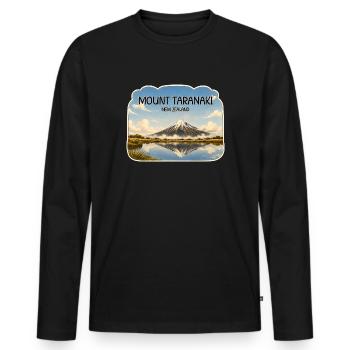 Mont Taranaki, Nouvelle-Zélande - T-shirt manches longues Premium bio Homme - noir - Devant - Nico (187cm)