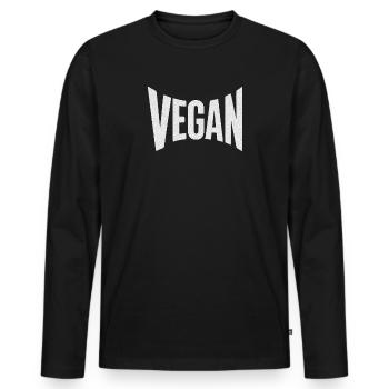 Vegan Statement Logo - Men's Premium Organic Long Sleeve Shirt - black - Front - Nico (187cm)