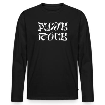 Punkrock-Logo - Männer Premium Bio Langarmshirt - Schwarz - Vorne - Nico (187cm)